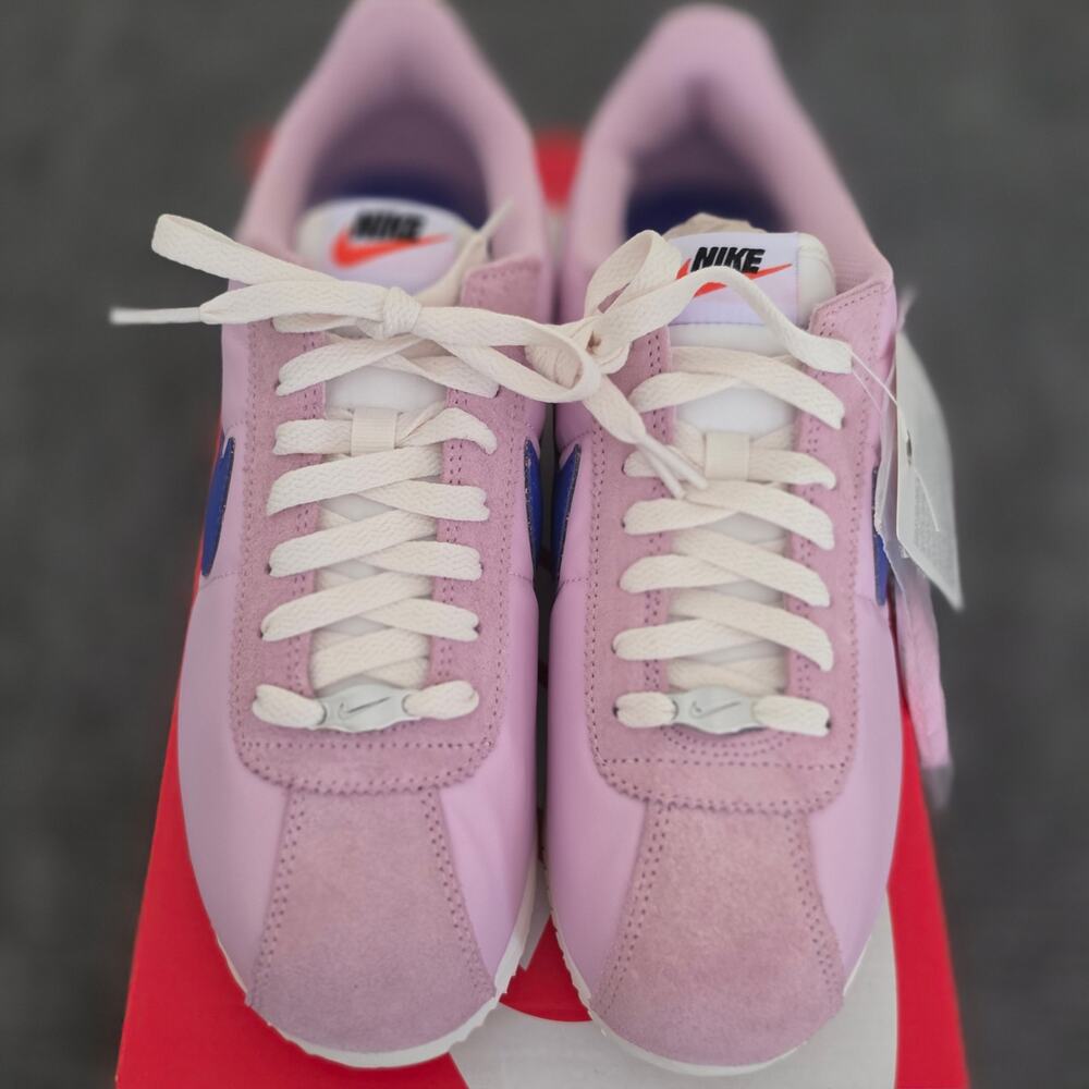 Nike Women's Size 10 Cortez Textile Sneaker Pink Sail Paramount Blue NIB - Picture 3 of 11